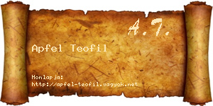 Apfel Teofil névjegykártya